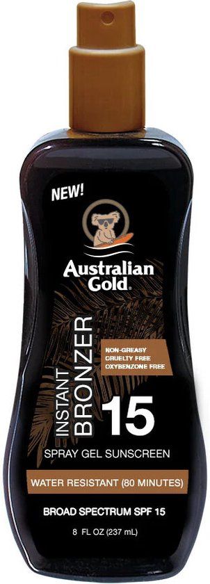 Australian Gold SPF 15 Spray Gel met Bronzer - 237 ml