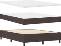vidaXL Boxspring bed met hoofdeinde Donkerbruin 140 x 200 cm Stof