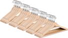 Wicotex Cintres en bois - Lot de 50 - Avec encoches pour jupes et barres pour pantalons - Naturel