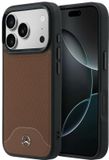 Mercedes-Benz Mercedes Leather Wood Effect and Curve MagSafe Hoesje voor iPhone 17 Pro camel