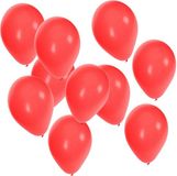Bellatio Decorations ballonnen - 50x stuks - rood - 27 cm - verjaardag - feestartikelen - versiering