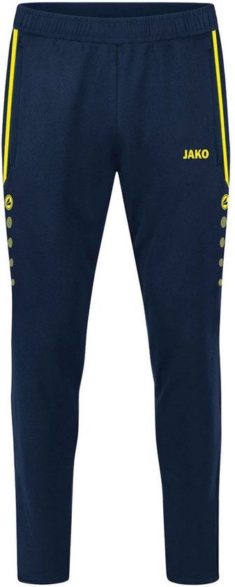Jako Allround Sportbroek - Unisex - Maat 128 - navy - geel