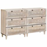 vidaXL Dressoir Massief Mangohout Wit