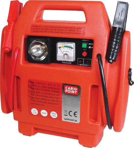 Carpoint Jumpstarter met Compressor zwart/rood