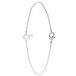 Lucardi Dames Armband met letter hanger - Staal - 18 cm - Zilverkleurig
