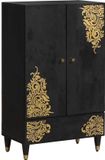 vidaXL Highboard Zwart 60 x 33 x 100 cm Massief Mango Hout