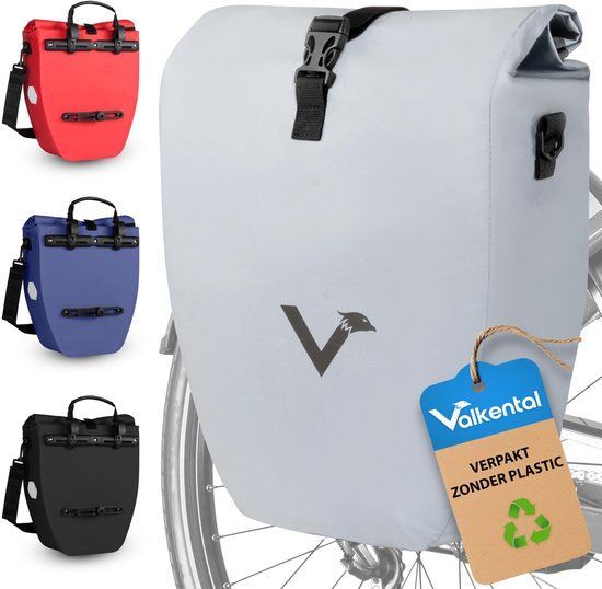 Valkental Fietstas voor bagagedrager - Grijs - 20L - Waterdicht
