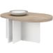 Betty Table Basse Pivotante Ovale Chêne / Blanc 90/130,4 X 60 X 42,2 Cm