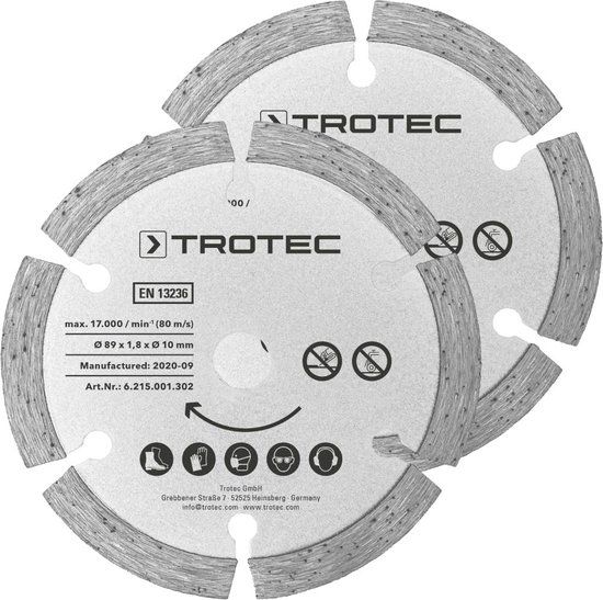 TROTEC Cirkelzaagbladen-set 2 diamant Ø 89 mm, 2-delig