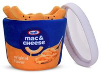 iscream Kraft Macaroni & Kaas 6.5" x 6" Kussen Set met 4 Plushie Macaroni Mini Kussens - Magnetron Pakket