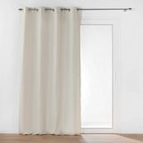 DOUCEUR D'INTERIEUR Thermisch gevoerde gordijn met ringen, dubbele laag fleece van microvezel, 135 x 260 cm, beige