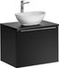 Meuble de salle de bain 60 cm, noir, avec plan vasque et étagère