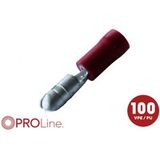 ACV 340025-1-0-p Cosse cylindrique mâle Ø de la broche: 4.0 mm entièrement isolé rouge 1 pc(s) Piece