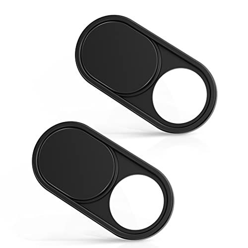 imluckies Webcam Afdekking voor MacBook Pro, Laptop, MacBook air, iMac, iPad, PC, iPhone, Ultra Dunne en Verschuifbare Metalen Camera Cover, Zwart [2 stuks]