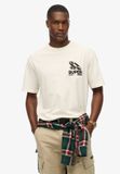 Superdry Oversized Record Label T-shirt Heren L Crème