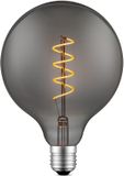 Home Sweet Home - Edison Vintage E27 LED filament lichtbron Globe - Rook - 12.5/12.5/17cm - G125 Spiraal - Retro LED lamp - Dimbaar - 4W 140lm
