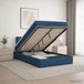 vidaXL - Ottoman bed met matras met hoofdeinde - Blauw - 120 x 200 cm - Stof