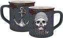 Infinite by GEDA LABELS (INFKH) 13660 doodskop Sailor Skull emaille-look kopje, keramische kop, koffiekopje, keramiek, blauw