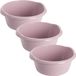 Hega hogar 3x stuks kunststof plastic afwas teiltje/afwasbak rond 10 liter zacht roze - Diameter 38 cm x Hoogte 16 cm