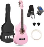 MAX SoloArt Kinder gitaar akoestisch 1/4 Roze