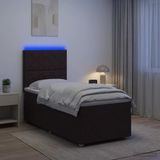 vidaXL Boxspringbed met matras Donkerbruin 90 x 190 cm Stof