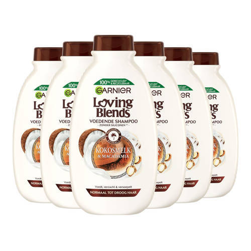 Garnier Garnier Loving Blends Kokosmelk en Macadamia shampoo - 6 x 300 ml - voordeelverpakking