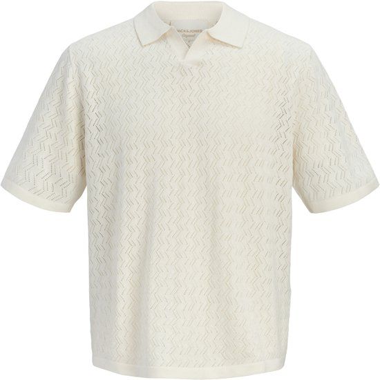 Jack & Jones Poloshirt Jortyler Knit Ss Split Neck Polo Sn 12295227 Sea Salt Mannen Maat - M
