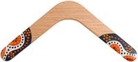 Wallaby Handbeschilderde boemerang Wallaby Boomerang Vintage WB103 Hout 34 cm