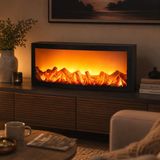 Merkloos / Sans marque LED sfeerhaard - lantaarn - zwart - 58 x 15 x 25 cm - colour changing - afstandsbediening
