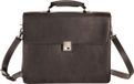 Harold's Leren Business tas Laptoptas met laptopvak Country Notebook Briefcase Brown Donkerbruin