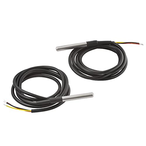 AZ Delivery 2 x 1M Kabel DS18B20 Digitale Roestvrij Staal Temperatuursensor, Waterdicht compatibel met Arduino en Raspberry Pi Inclusief E-Book!