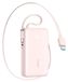 Joyroom Powerbank Jr-Pr2L, 10000 mAh, 35W, avec câble USB-C pliable intégré et câble Lightning, rose
