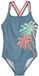 Playshoes Kinderzwempak met UV-bescherming en palmbomen Blauw Unisex Mouwloos