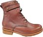 Wolky 0448520 Cognac Leren Dames Veterboots - Cognac - 40