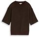 Tom Tailor - Gezellige gebreide trui met alpaca-aandeel - Maat S - java dark brown melange
