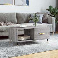 vidaXL Salontafel 90x50x40 cm bewerkt hout grijs sonoma eikenkleurig