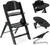 Deryan Odin Luxe chaise haute avec transat - Noir/Gris foncé