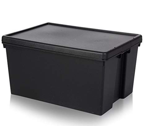 Wham Bam Heavy Duty Recycling Box - 96 liter met deksel - 69 x 49,5 x 37 cm - zwart
