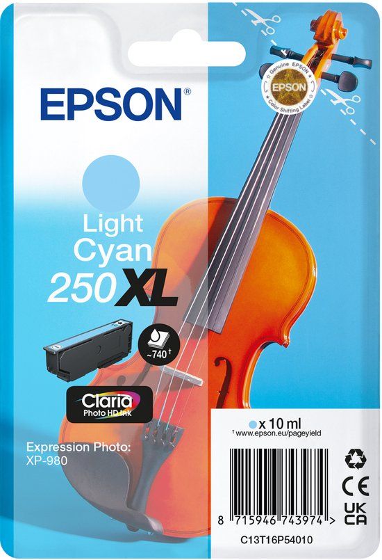 Epson Violin Claria Photo HD Lichtyaan Origineel Hoog (XL) rendement Inktcartridge