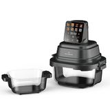 JUST PERFECTO HOUSEHOLD APPLIANCES Just Perfecto Friteuse sans Huile Verre 1,5L + 4L Cuve Transparente Noir