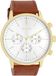 OOZOO Timepieces - Goudkleurige OOZOO horloge met bruine leren band - C11201
