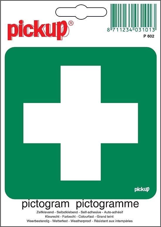 EHBO Sticker - 10x10 cm - Kunststof - Groen