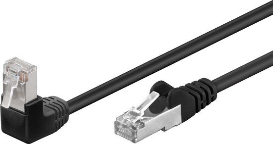 Goobay FTP CAT5e Gigabit Netwerkkabel - 1 kant haaks - CCA - 0,25 meter - Zwart