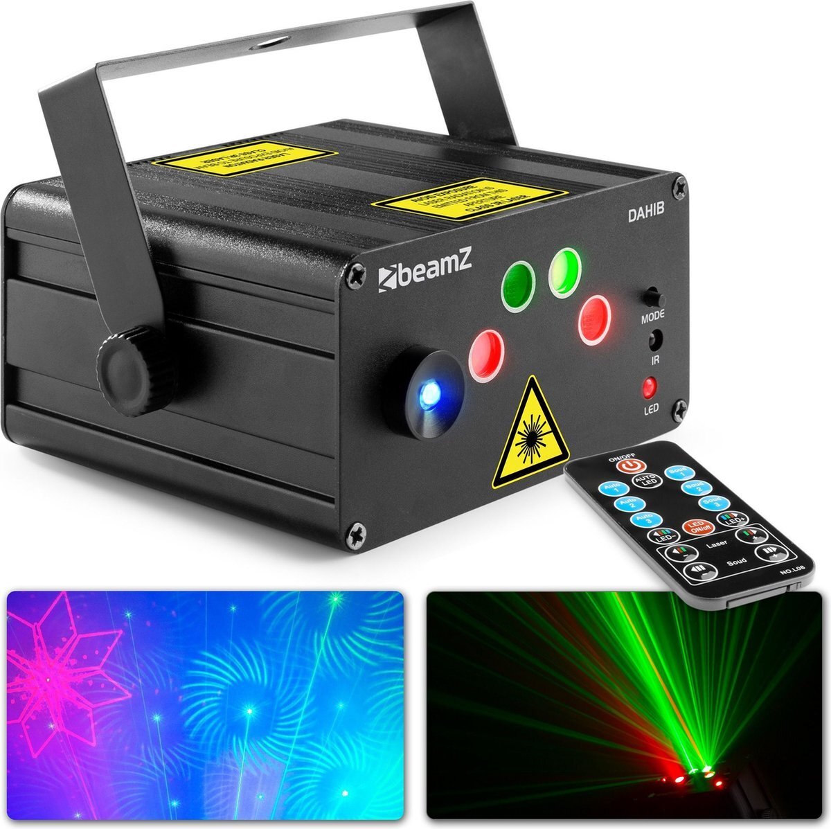 BeamZ Party laser - BeamZ Dahib laser lichteffect met rode & groene laser + blauwe LED