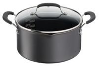 Tefal H9134644 steelpan 5,28 l Rond Grijs, Transparant
