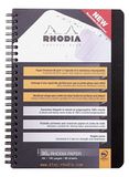 RHODIA 119970C - Spiraal Adresboek (Integrale Binding) Address Book Zwart - A5 14,8 x 21 cm - 160 pagina's - Clairefontaine Papier 90 g/m² - Polypro Omslag
