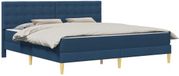 vidaXL Bedframe met matras met hoofdeinde Blauw 200 x 200 cm Stof