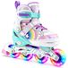 Suotu S79 Patins à roulettes en ligne - Réglable - Taille 37-40 - Enfants - Roues lumineuses
