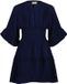 Vingino Pearly Meisjes Jurk Korte Mouw Ronde Hals A-lijn Viscose Donkerblauw Maat 116