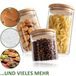 Ensemble de 3 pots de stockage avec couvercle en bambou